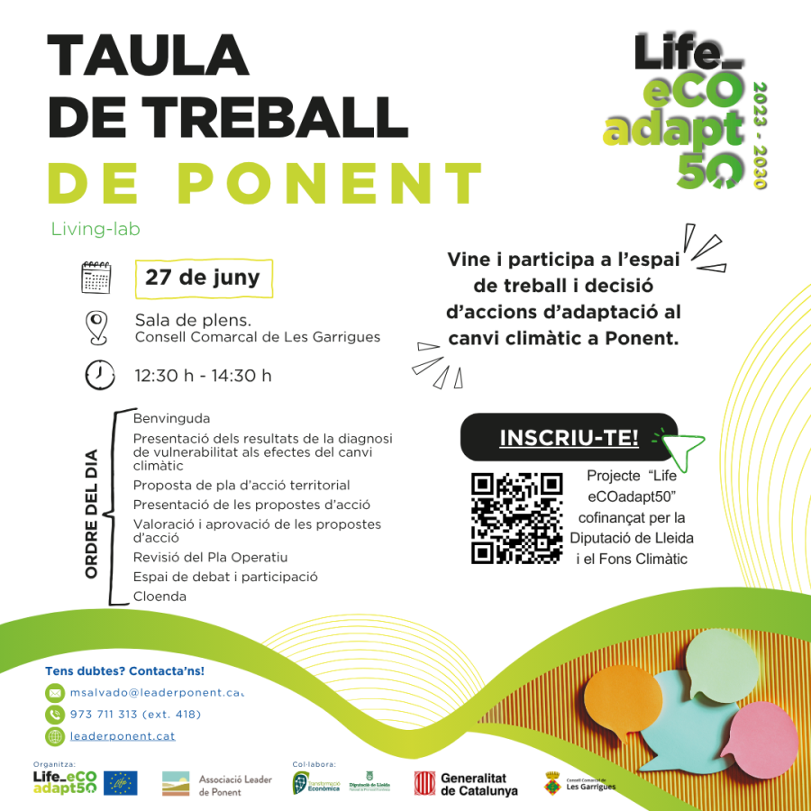 TAULA DE TREBALL de PONENT - LIFE eCOadapt50